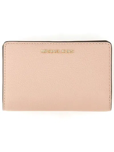 Michael Michael Kors Logo Lettering Bifold Wallet In Pink