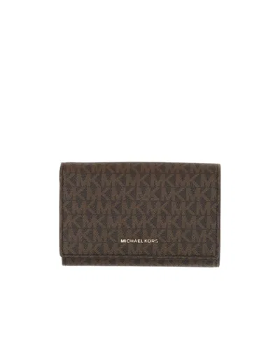 Michael Michael Kors Logo Lettering Long Wallet In Red