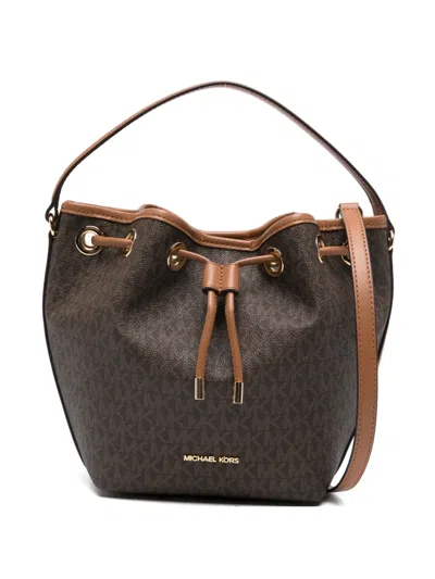 Michael Michael Kors Logo-lettering Satchel Bag In Brown