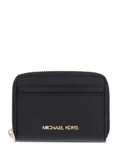 Michael Michael Kors Logo-lettering Wallet In Black