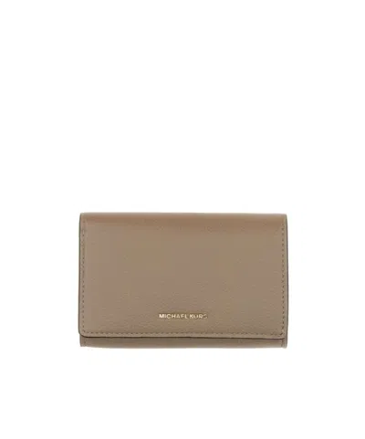 Michael Michael Kors Logo Lettering Wallet In Brown