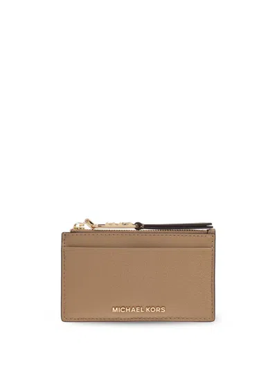 Michael Michael Kors Logo-lettering Wallet In Nude