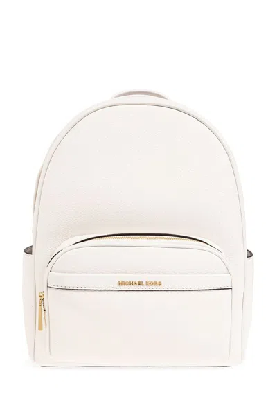 Michael Michael Kors Logo Lettering Zipped Backpack In White