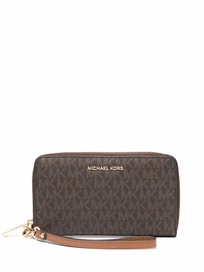 Michael Michael Kors Logo-monogram Purse In Braun