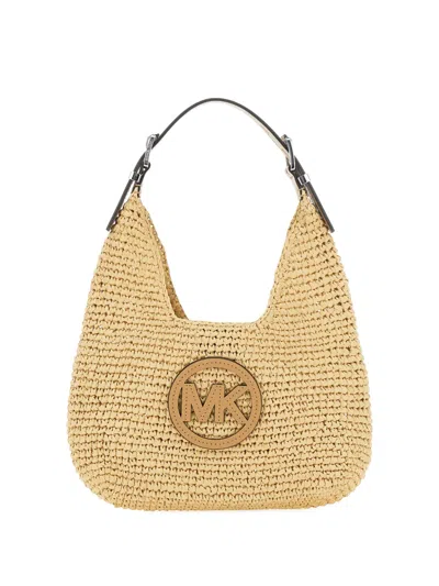 Michael Michael Kors Logo-patch Shoulder Bag In Neutral