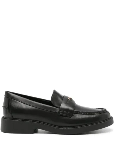 MICHAEL MICHAEL KORS LOGO-PENNY LEATHER LOAFERS