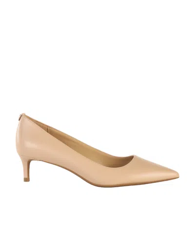Michael Michael Kors Logo-plaque 50mm Leather Pumps In Nude