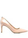 Michael Michael Kors 80mm Logo-plaque Leather Pumps In Nude