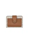 Michael Michael Kors Logo Plaque Bi-fold Wallet In Brown