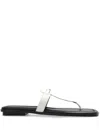 Michael Michael Kors Logo-plaque Flip-flops In Weiss
