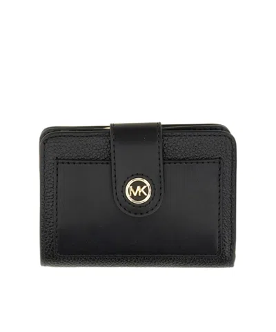 MICHAEL MICHAEL KORS LOGO PLAQUE LEATHER PURSE