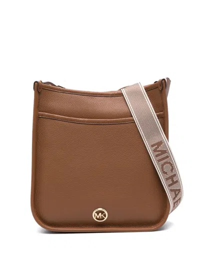 Michael Michael Kors Logo-plaque Leather Shoulder Bag In Brown