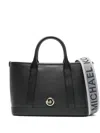 Michael Michael Kors Logo-plaque Leather Tote Bag In Black
