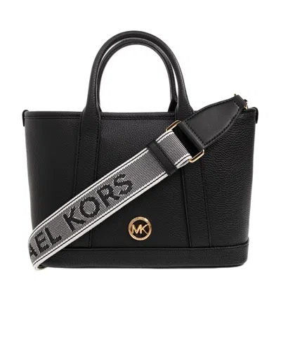 Michael Michael Kors Logo-plaque Leather Tote Bag In Black