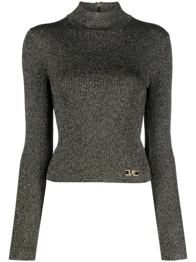 Michael Michael Kors Logo-plaque Lurex Jumper In 黑色
