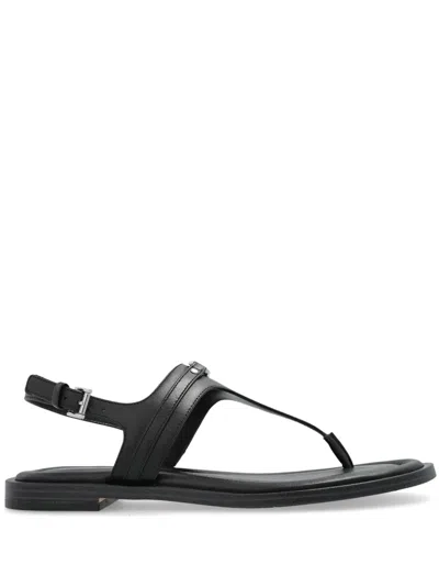 Michael Michael Kors Mandy Leather T-strap Sandal In Black