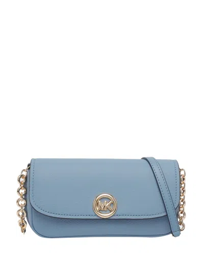Michael Michael Kors Logo-plaque Shoulder Bag In Blue