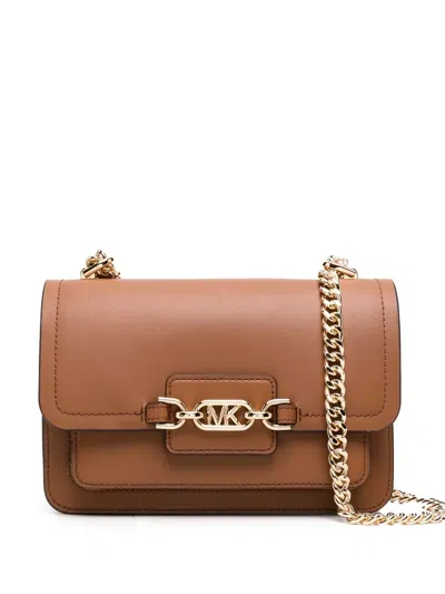 Michael Michael Kors Logo Plaque Shoulder Bag In Braun