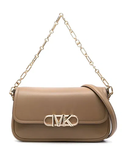 Michael Michael Kors Logo-plaque Shoulder Bag In Brown