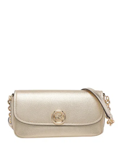Michael Michael Kors Logo-plaque Shoulder Bag In Gold