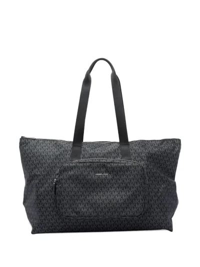 Michael Michael Kors Logo-plaque Tote Bag In Black