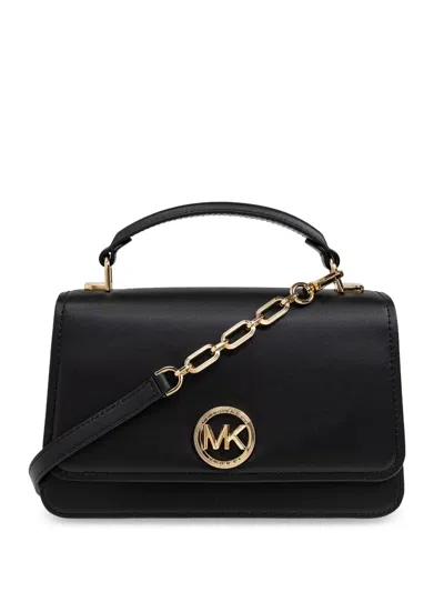 Michael Michael Kors Logo-plaque Leather Tote Bag In Black