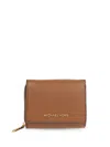Michael Michael Kors Logo Plaque Wallet In Brown