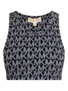 Michael Michael Kors Logo-print Racer-back Top In Black