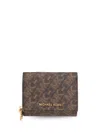 Michael Michael Kors Logo Print Wallet In Brown