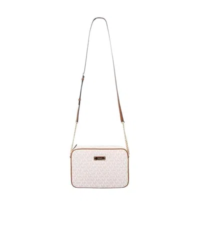 Michael Michael Kors Logo Printed Shoulder Bag In White