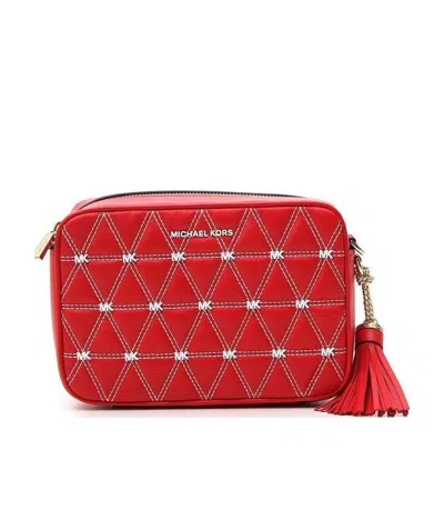 Michael Michael Kors Logo Quilted Shoulder Bag In Red