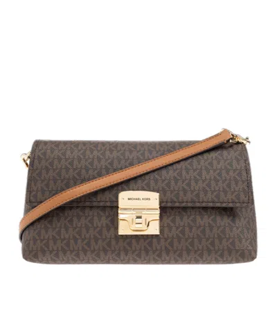 Michael Michael Kors Logo Shoulder Bag In Brown