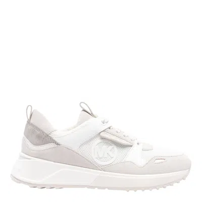 Michael Michael Kors Theo Metallic-effect Low-top Sneakers In White