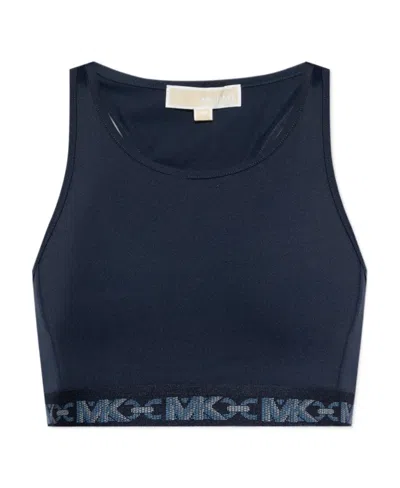 Michael Michael Kors Logo-strap Sports Bra In Black