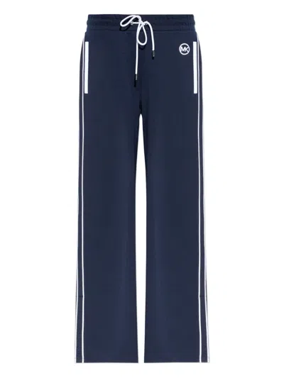 Michael Michael Kors Logo Stripe Track Pants In Blue