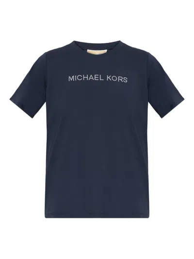 Michael Michael Kors Logo-studded T-shirt In Blue