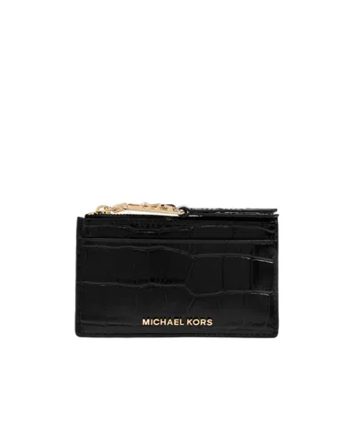Michael Michael Kors Logo Wallet In Black