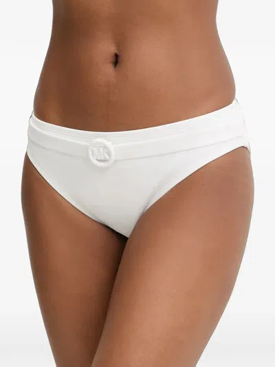 Michael Michael Kors Logo-belted Bikini Bottom In White