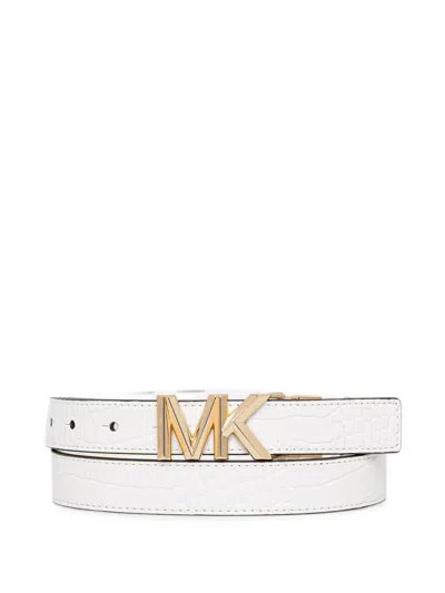 Michael Michael Kors Logo-buckle Belt In White