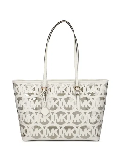 Michael Michael Kors Logo-cutout Tote Bag In Neutral