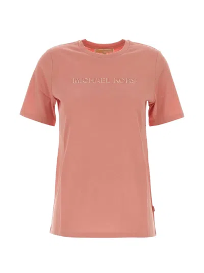 Michael Michael Kors Michael By Michael Kors Mk Shdw Embssed Logo Tee In Pink