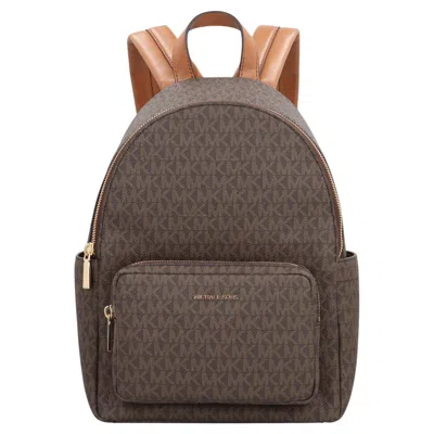 Pre-owned Michael Michael Kors Logo-monogram Pvc Backpack � Brown