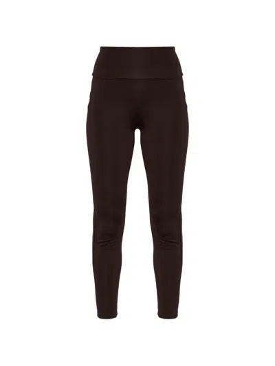 Michael Michael Kors Logo-patch Leggings In Brown