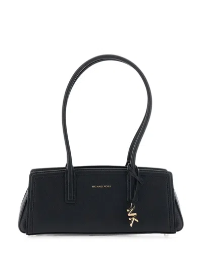 Michael Michael Kors Logo-pendant Leather Tote Bag In Black