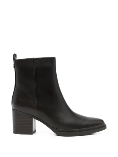 Michael Michael Kors Logo-plaque Block-heel Ankle Boots In Black