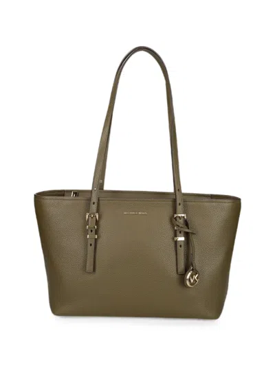 Michael Michael Kors Logo-plaque Buckled Tote Bag In Green