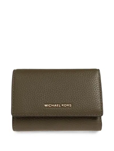 Michael Michael Kors Logo-plaque Leather Wallet In Green