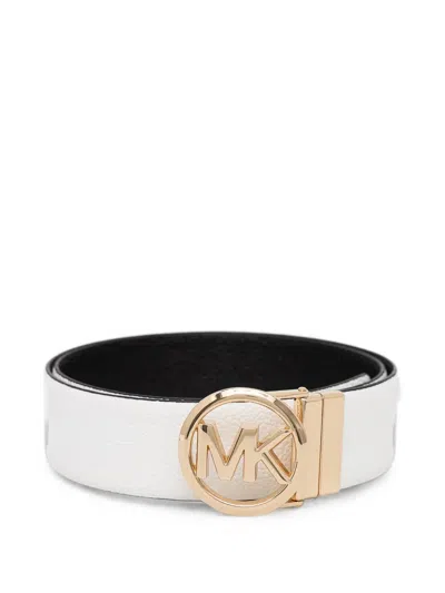 Michael Michael Kors Logo-plaque Reversible Belt In White