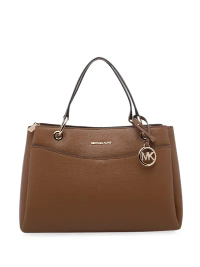 Michael Michael Kors Logo-plaque Tote Bag In Brown