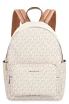 Michael Michael Kors Logo-print Jacquard Backpack In Beige